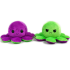Kawaii Octopus plushie 2 kleuren - Purple / Green - happy & grumpy